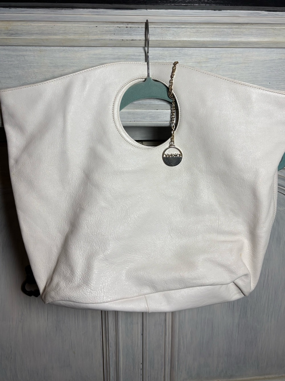 DKNY White Leather Hobo Bag Classic Everyday
